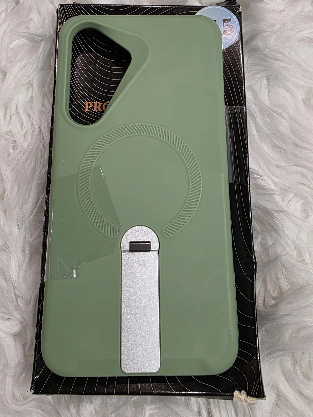 Samsung Galaxy S25 Plus Silicone Phone Case with Metal Kickstand - Green